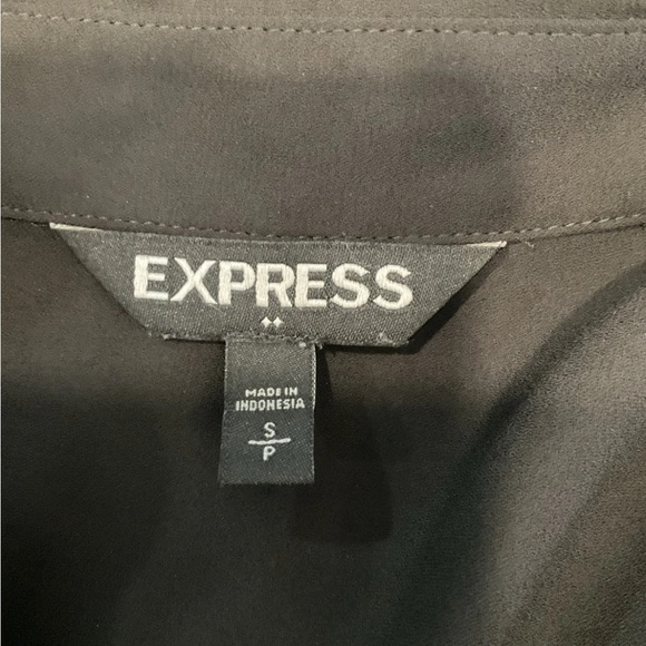 Express Women’s Semi Sheer Lace Up Roll Tab Sleeve Tunis Size Small - Picture 3 of 9